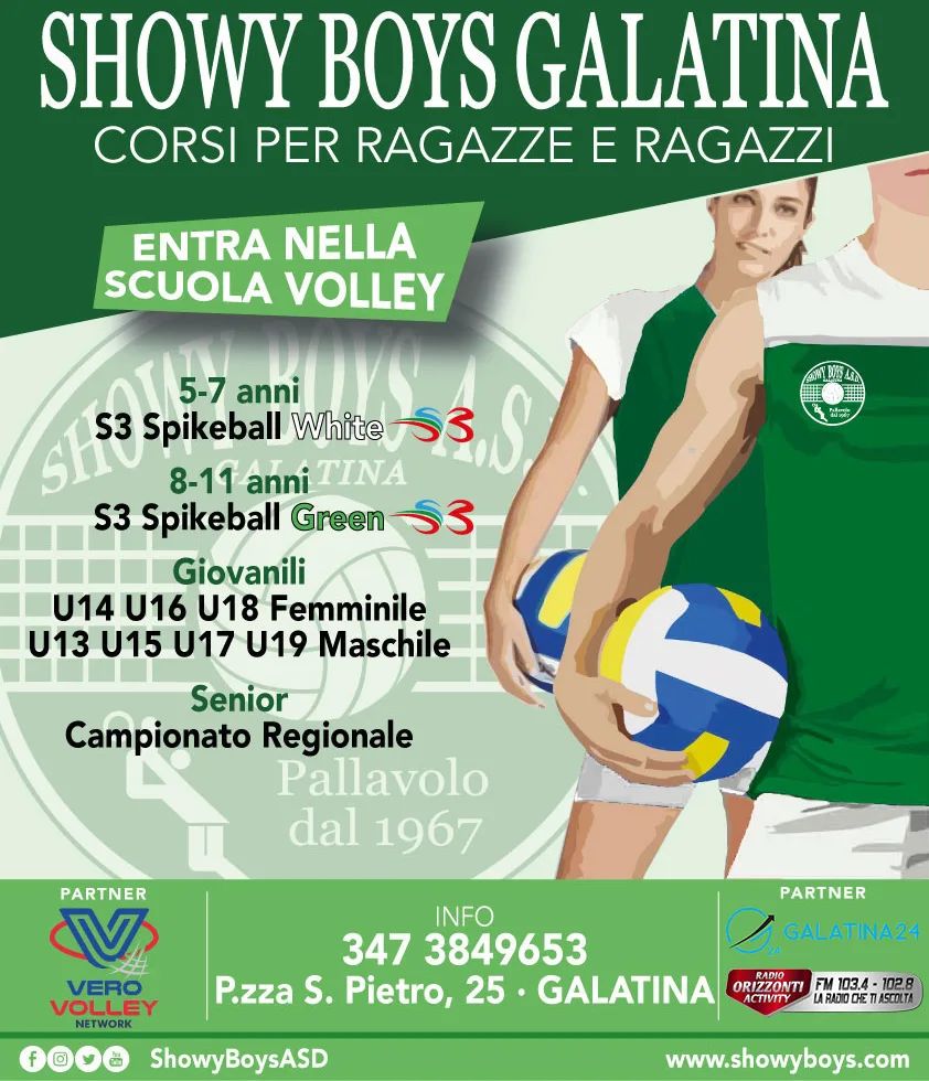 💥 Vuoi far parte delle squadre giovanili per la stagione sportiva 2023/2024?
Al via i nuovi corsi di pallavolo. Anche tu potrai diventare protagonista della Scuola Volley.
🏐 La Showy Boys, società affiliata al Vero Volley Network, cerca ragazze e ragazzi dai 5 ai 18 anni che intendono frequentare la Scuola Volley e il Lab Showy, laboratorio di sport e formazione tecnica.
🔝 La Showy Boys è Centro Coni e Scuola Regionale di Pallavolo ed è stata premiata dalla Federazione Italiana Pallavolo con il Marchio d’Argento quale certificazione di qualità del settore giovanile per il biennio 2018-2019, 2020-2021 e 2022-2024.
👍 Questo è il momento di entrare nella nostra Scuola Volley: vieni a giocare con noi!
➡️ Per ulteriori informazioni contatta la Segreteria anche per un allenamento di prova. Chiama al numero 347.3849653 oppure scrivi a mail@showyboys.com
😉 Ti aspettiamo 🤍💚